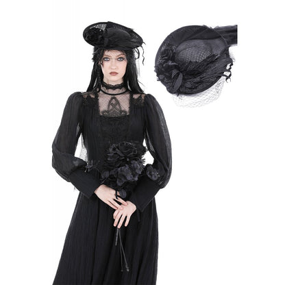 Dark In Love Desdemona Hat and Veil - Kate's Clothing