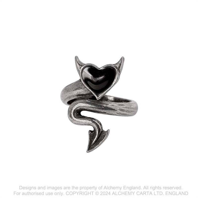 Alchemy Devil Heart Pewter Ring - Kate's Clothing