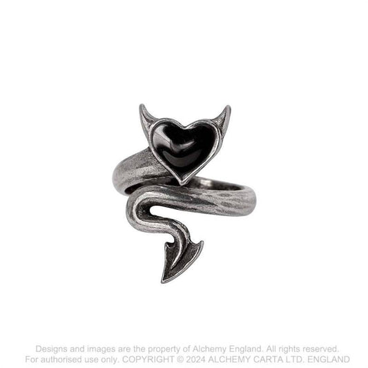 Alchemy Devil Heart Pewter Ring - Kate's Clothing