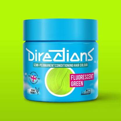 La Riche Directions Fluorescent Green hair dye pot in eco-friendly recycled ocean plastic