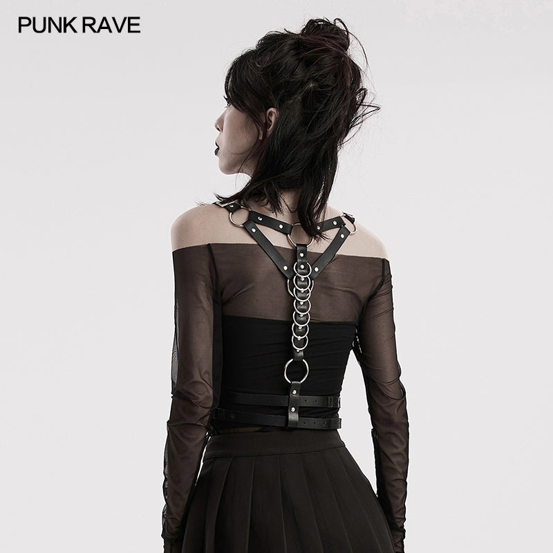Punk Rave Elara O-ring Harness Belt - Kate's Clothing