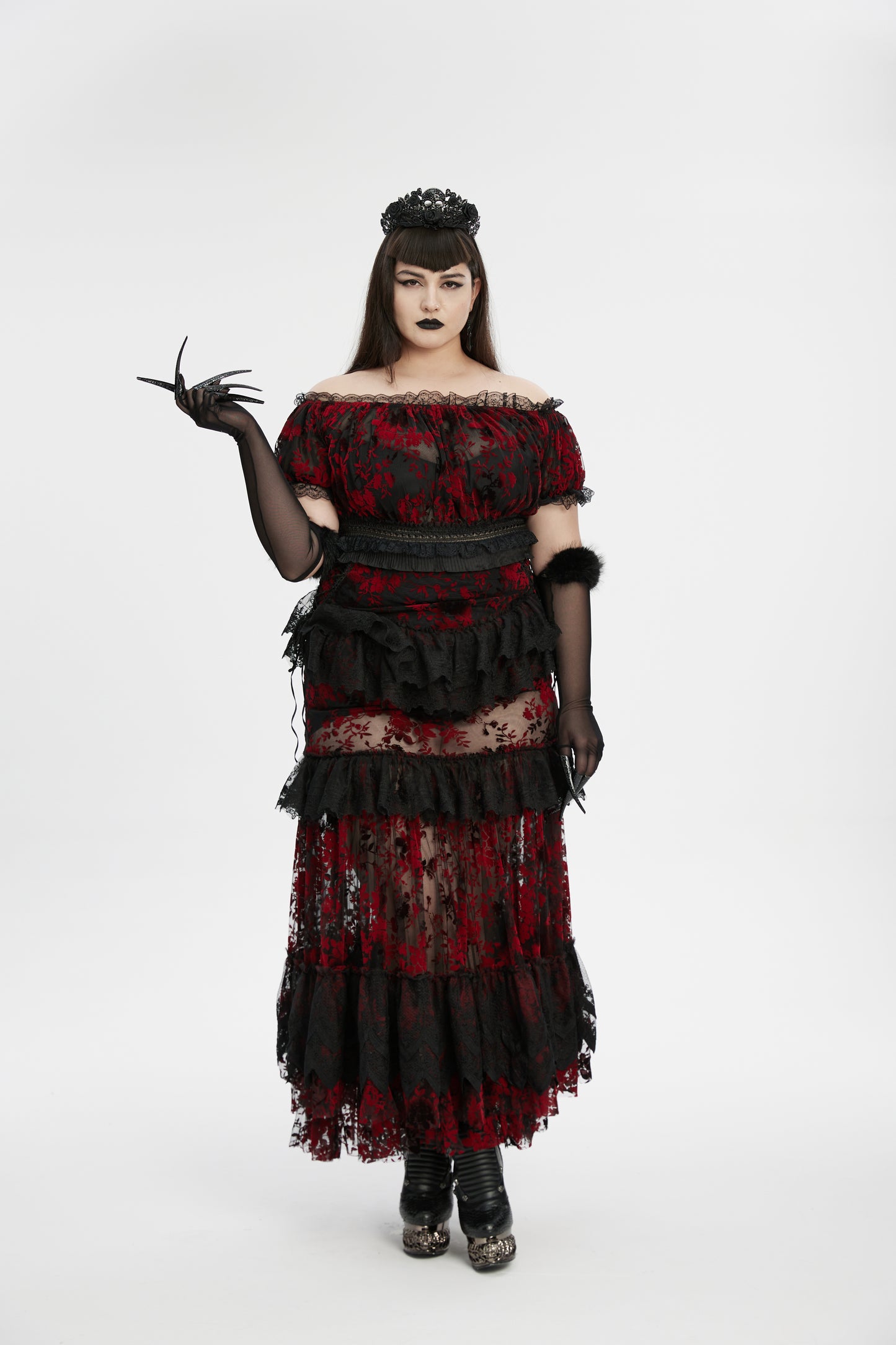 Punk Rave Fluffy Goth Gloves