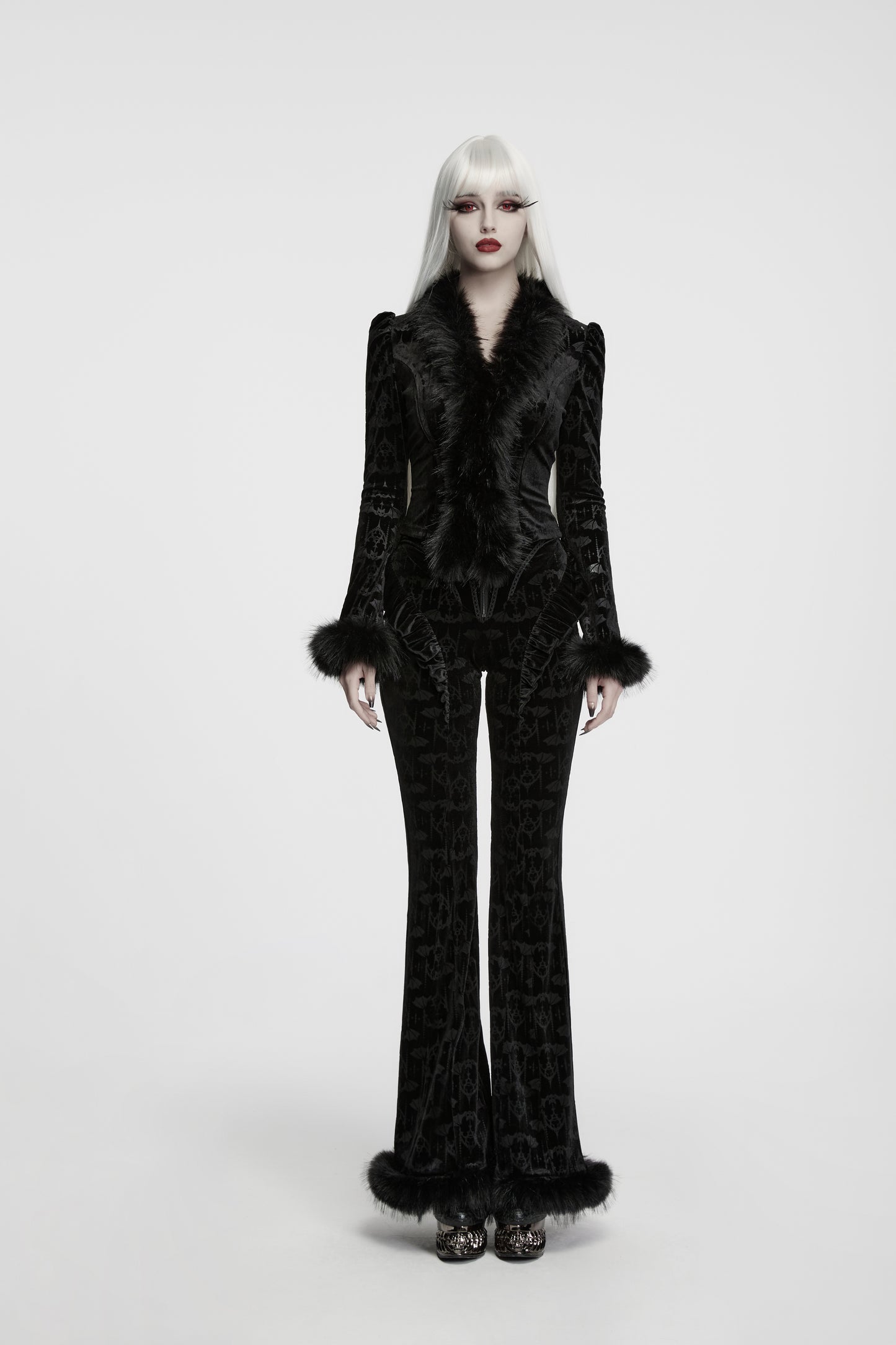 Punk Rave Vespera Bat Flared Trousers
