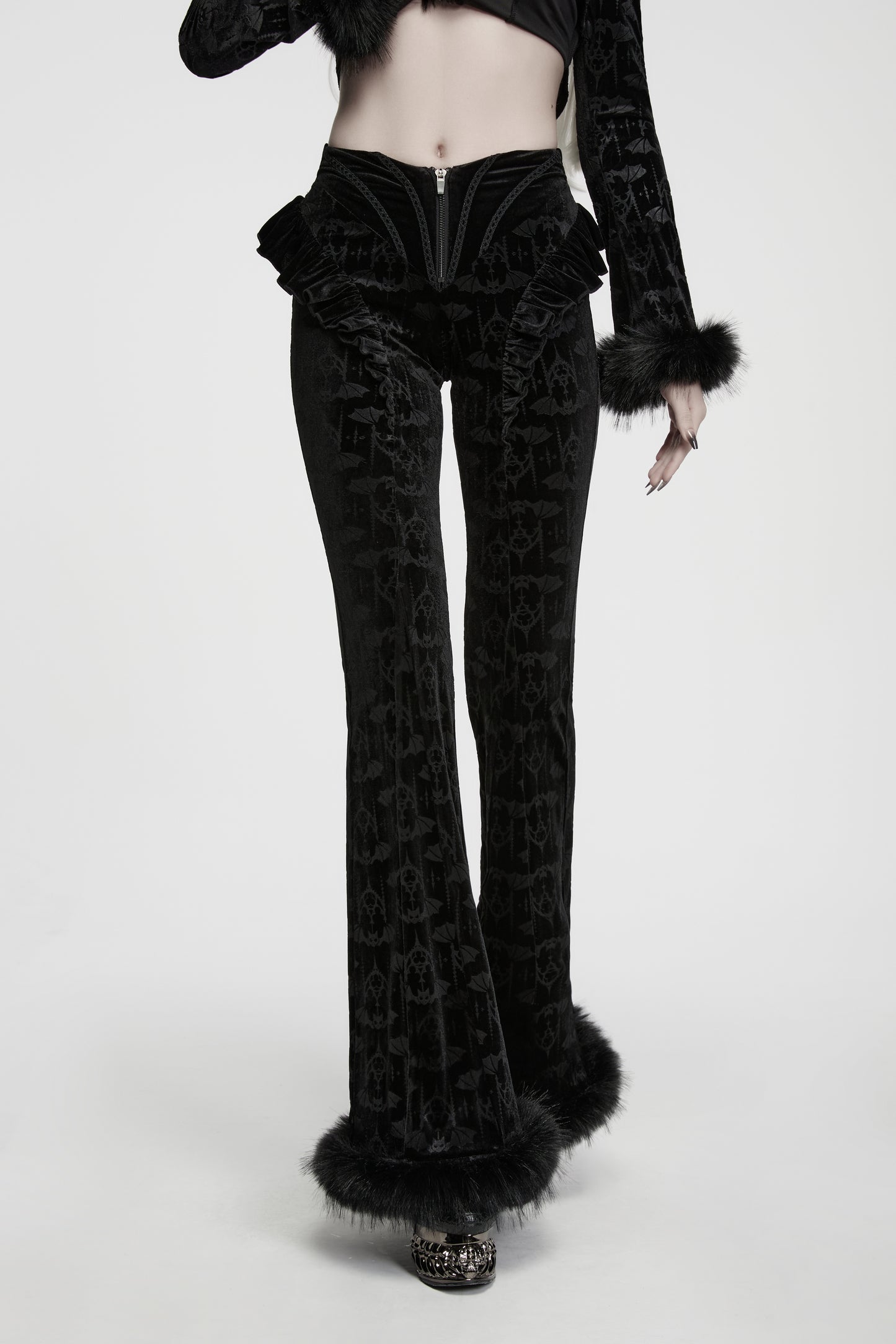 Punk Rave Vespera Bat Flared Trousers