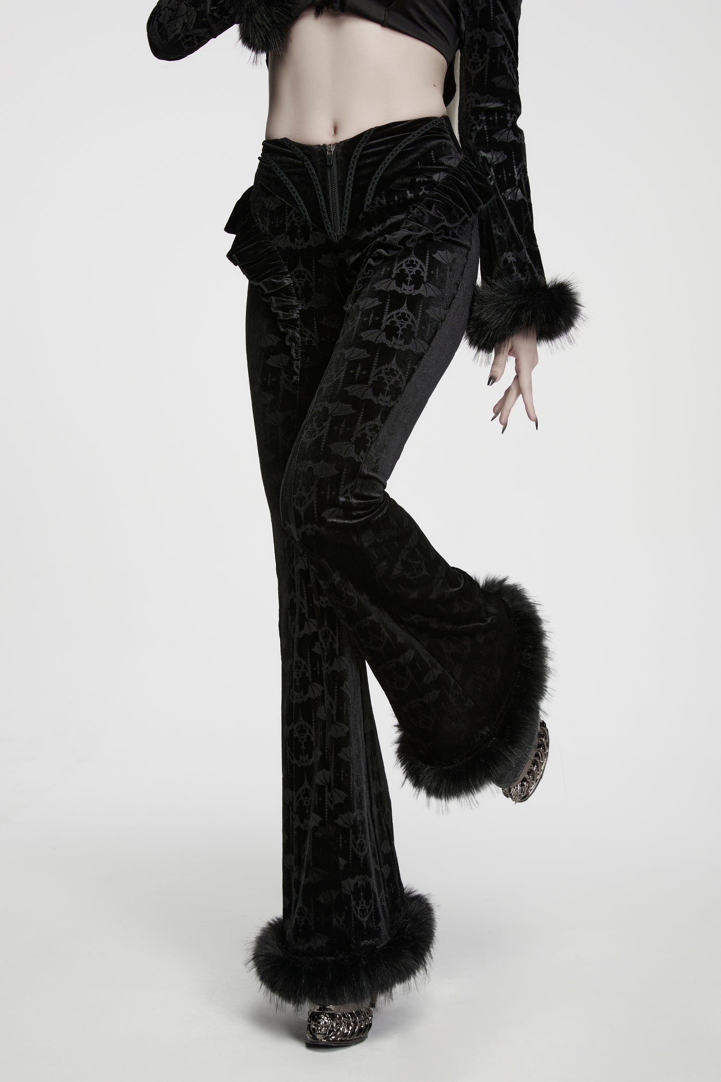 Punk Rave Vespera Bat Flared Trousers