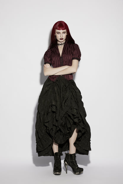 Punk Rave Morrigan Goth Pleated Retro Skirt