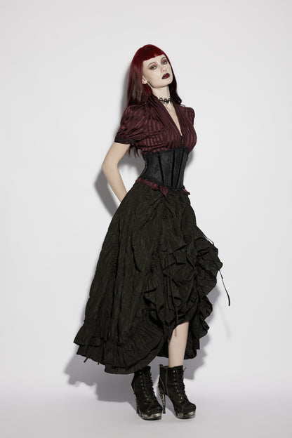 Punk Rave Morrigan Goth Pleated Retro Skirt