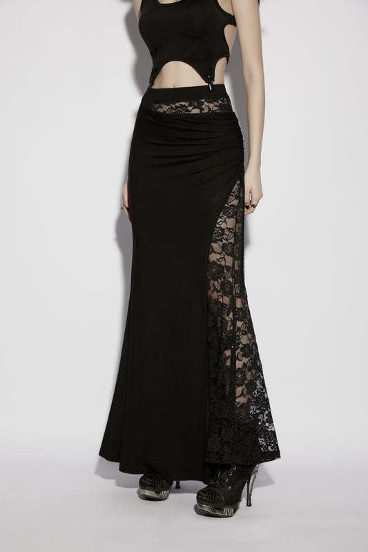 Punk Rave Rosalie Pleated Lace Skirt