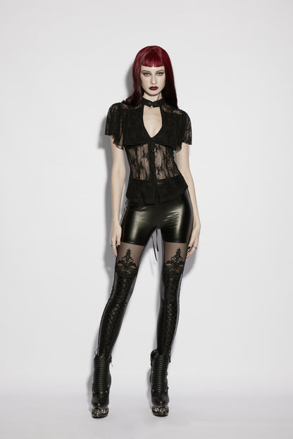 Punk Rave Hecate Faux Leather Mesh Leggings