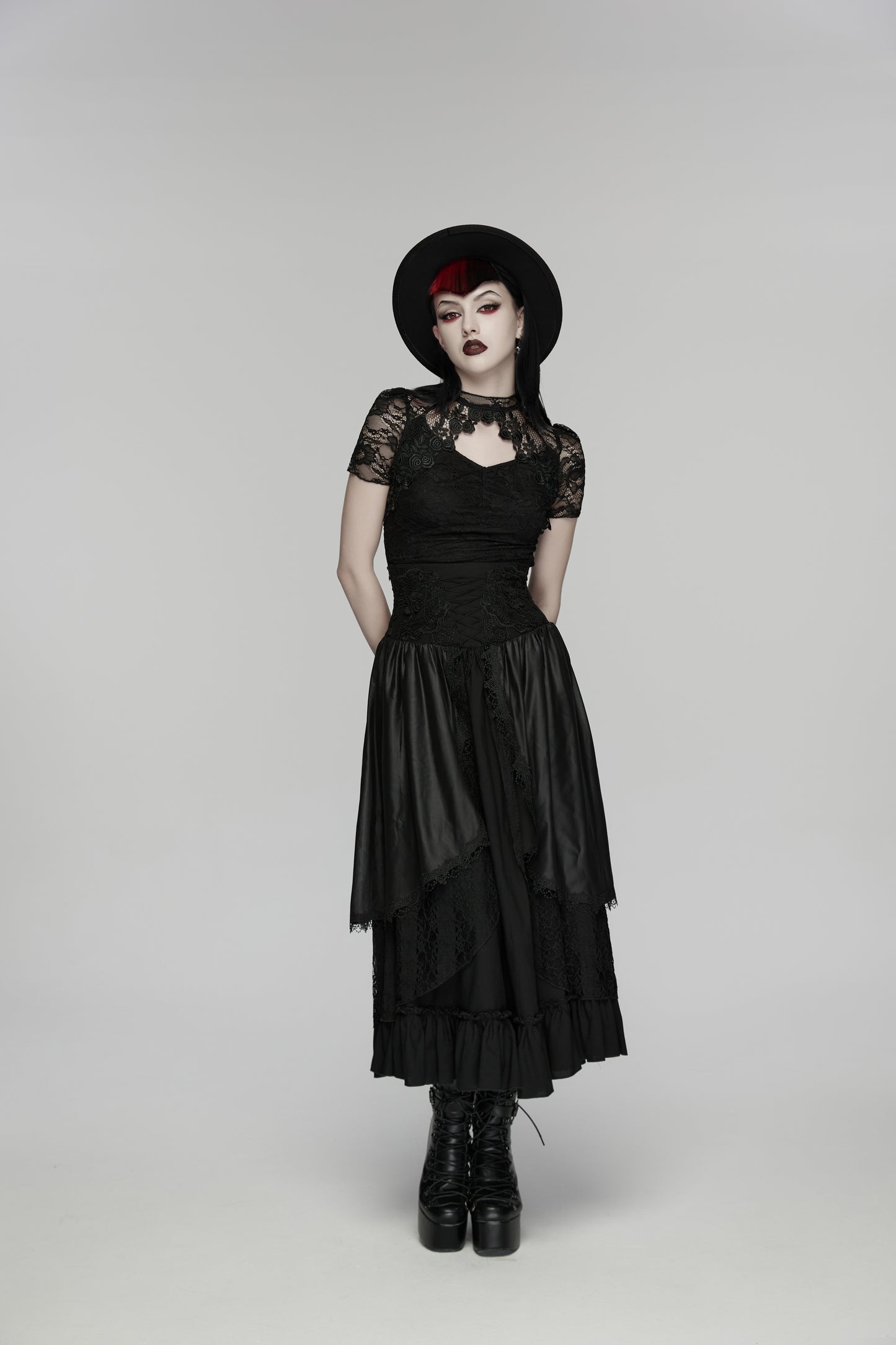 Goth Layered Skirt - Punk Rave Morrigan Forest Skirt