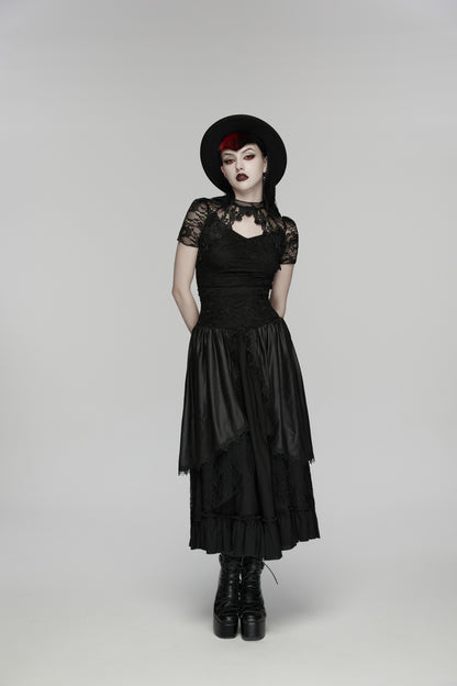 Goth Layered Skirt - Punk Rave Morrigan Forest Skirt