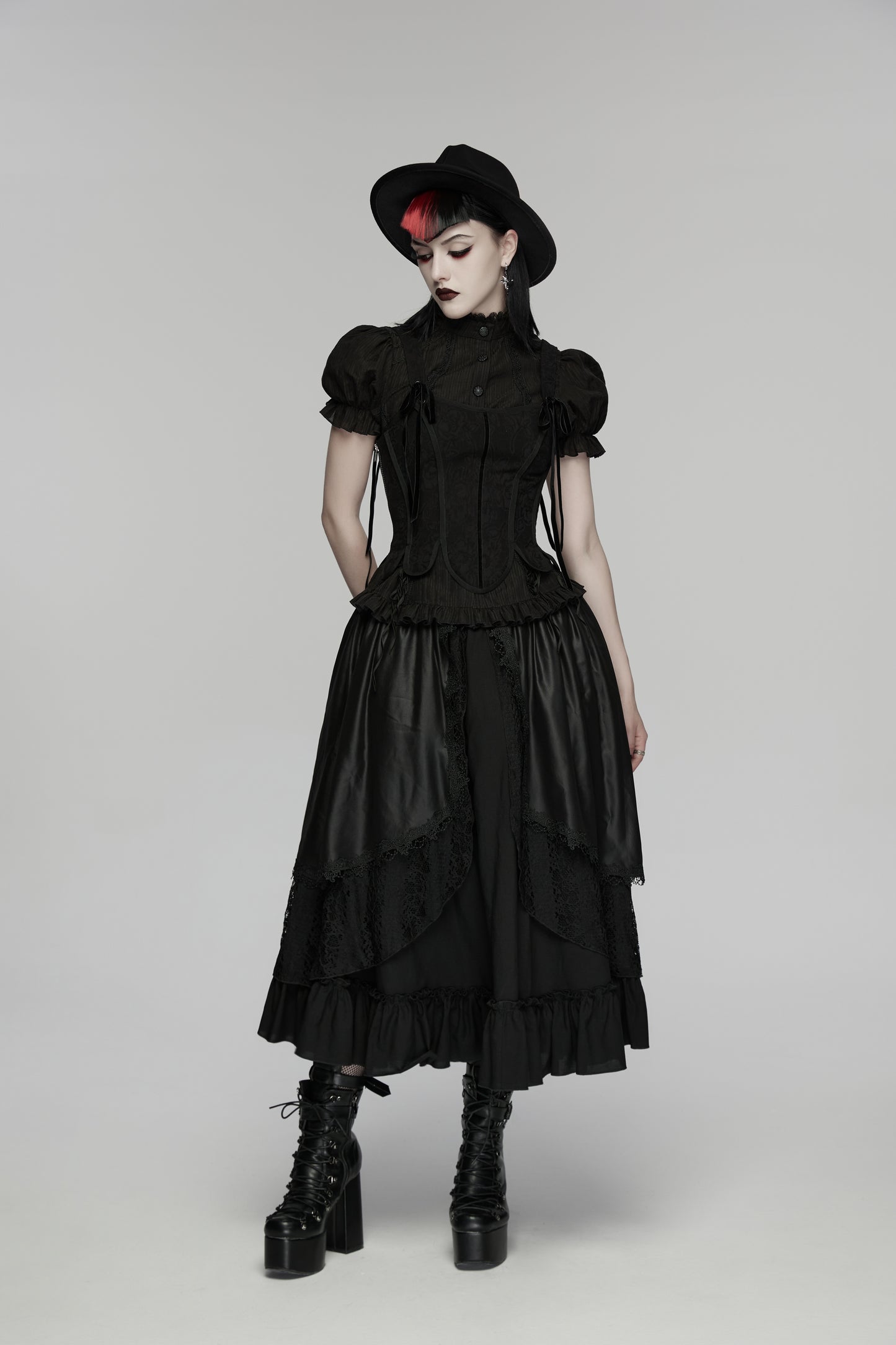 Goth Layered Skirt - Punk Rave Morrigan Forest Skirt