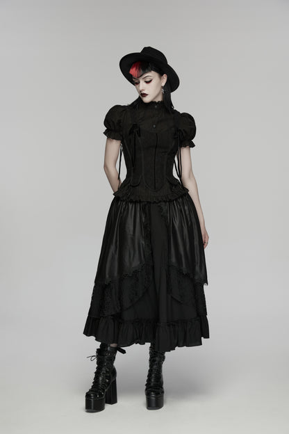 Goth Layered Skirt - Punk Rave Morrigan Forest Skirt