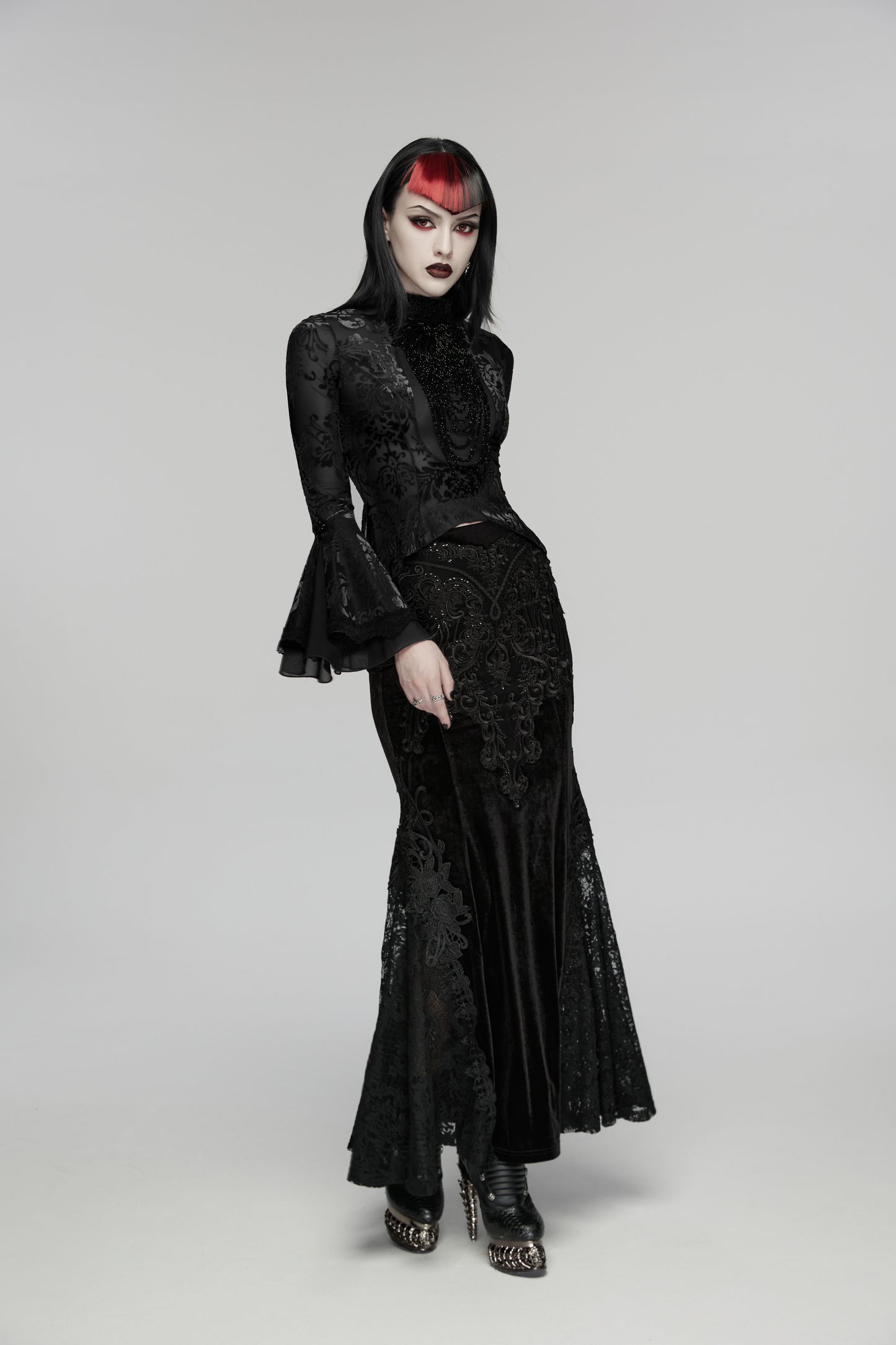 Punk Rave Seraphine Elegant Goth Blouse
