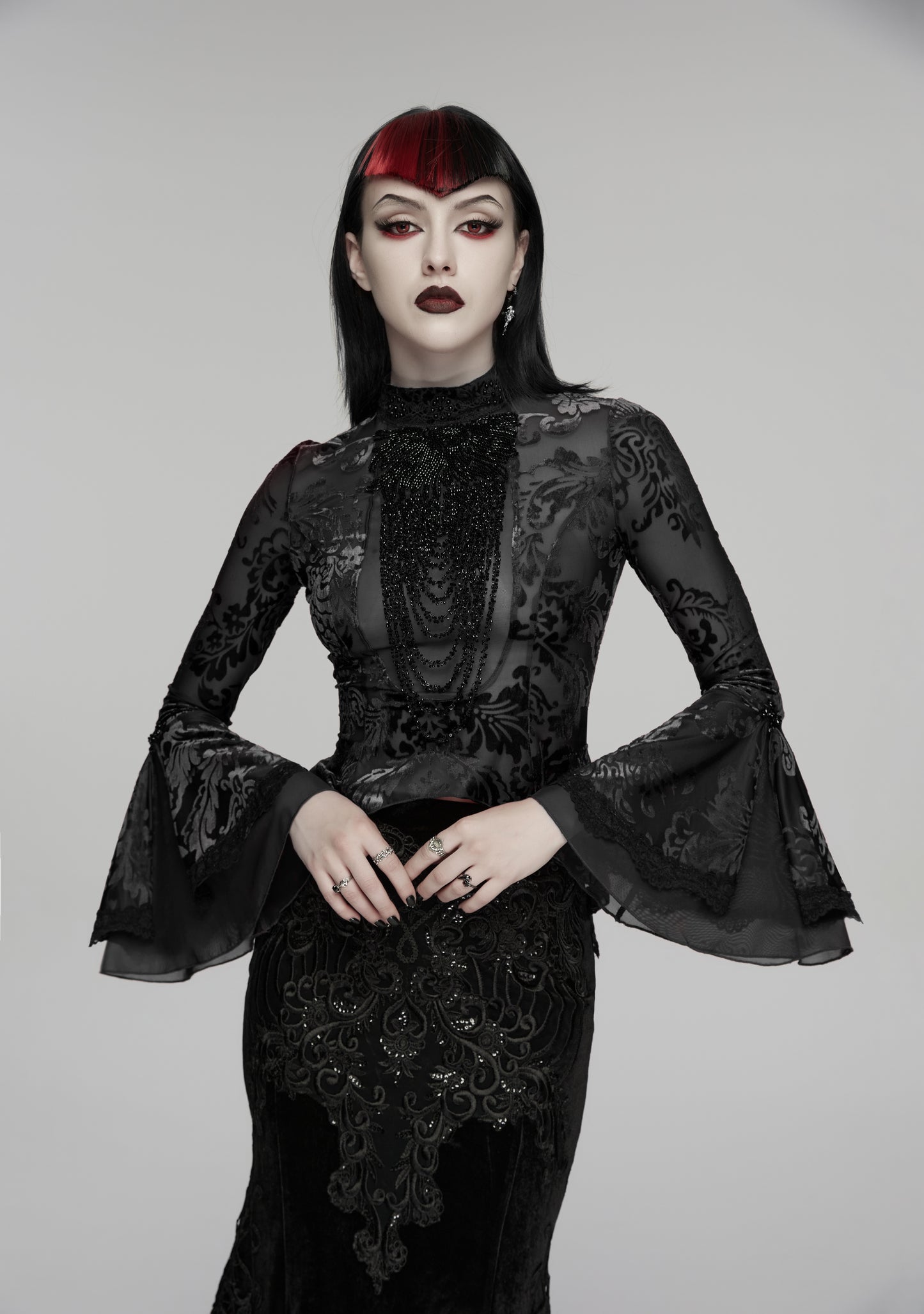Punk Rave Seraphine Elegant Goth Blouse