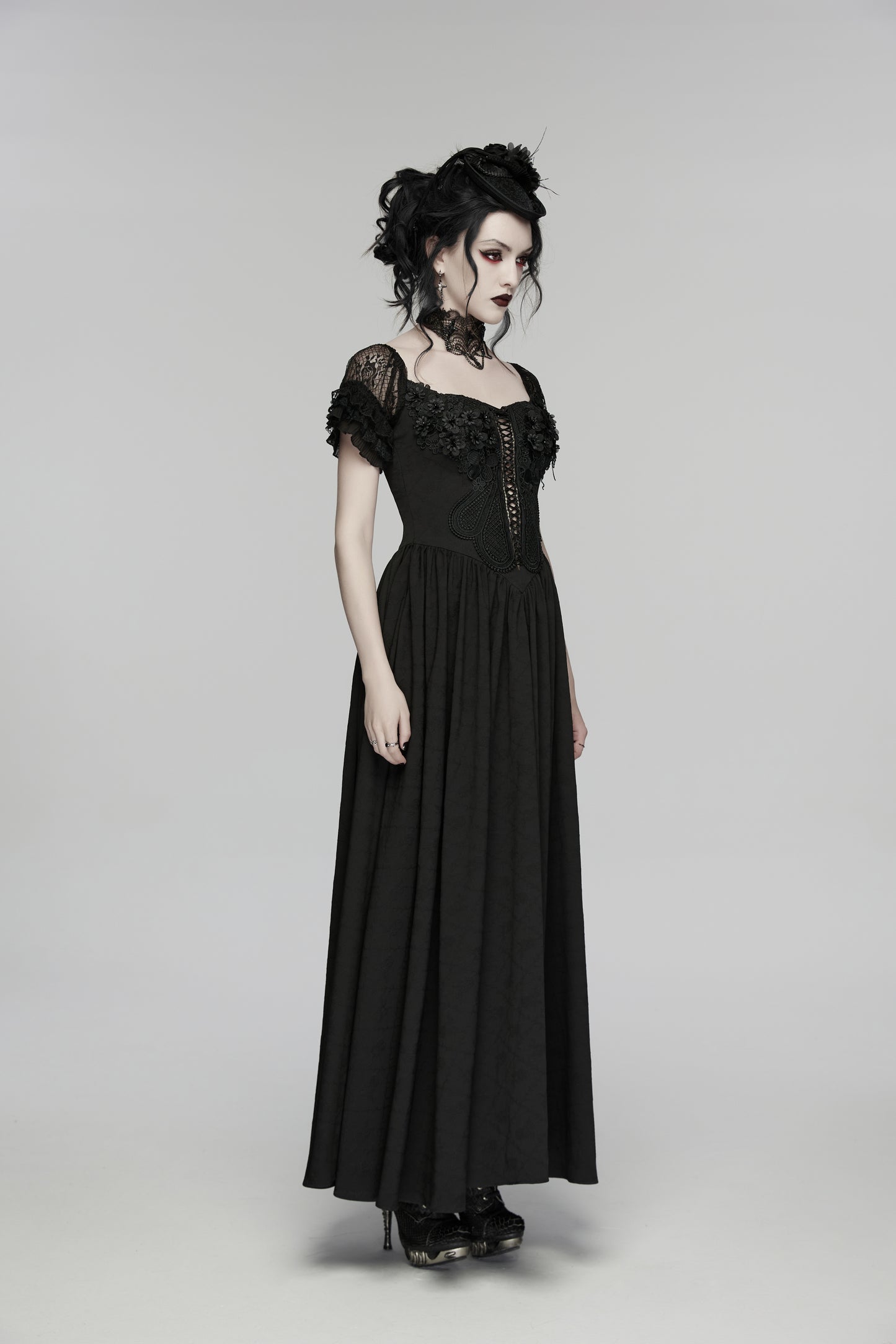 Punk Rave Lilith Dress Goth Maxi Dress