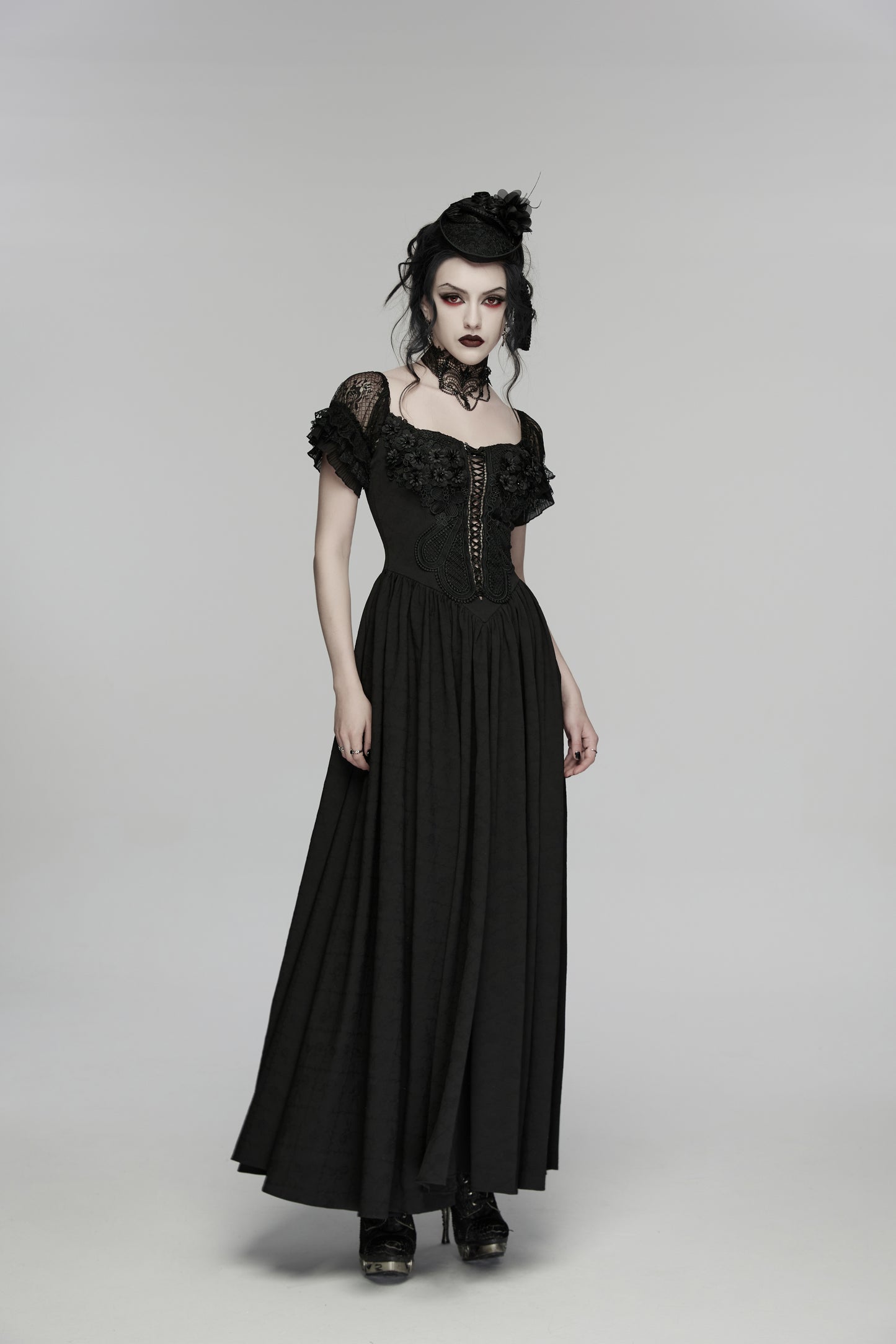 Punk Rave Lilith Dress Goth Maxi Dress