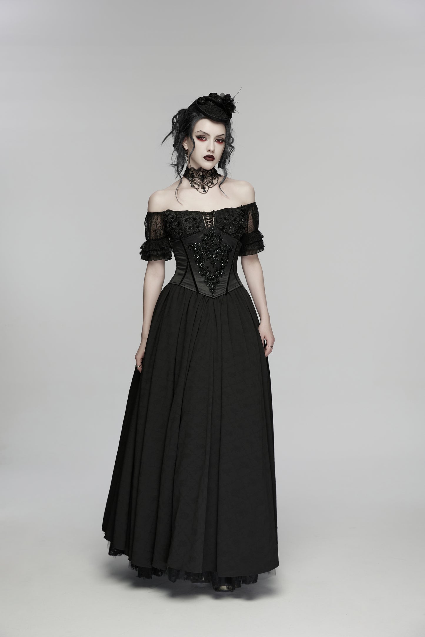Punk Rave Elspeth Beaded Embroidered Corset
