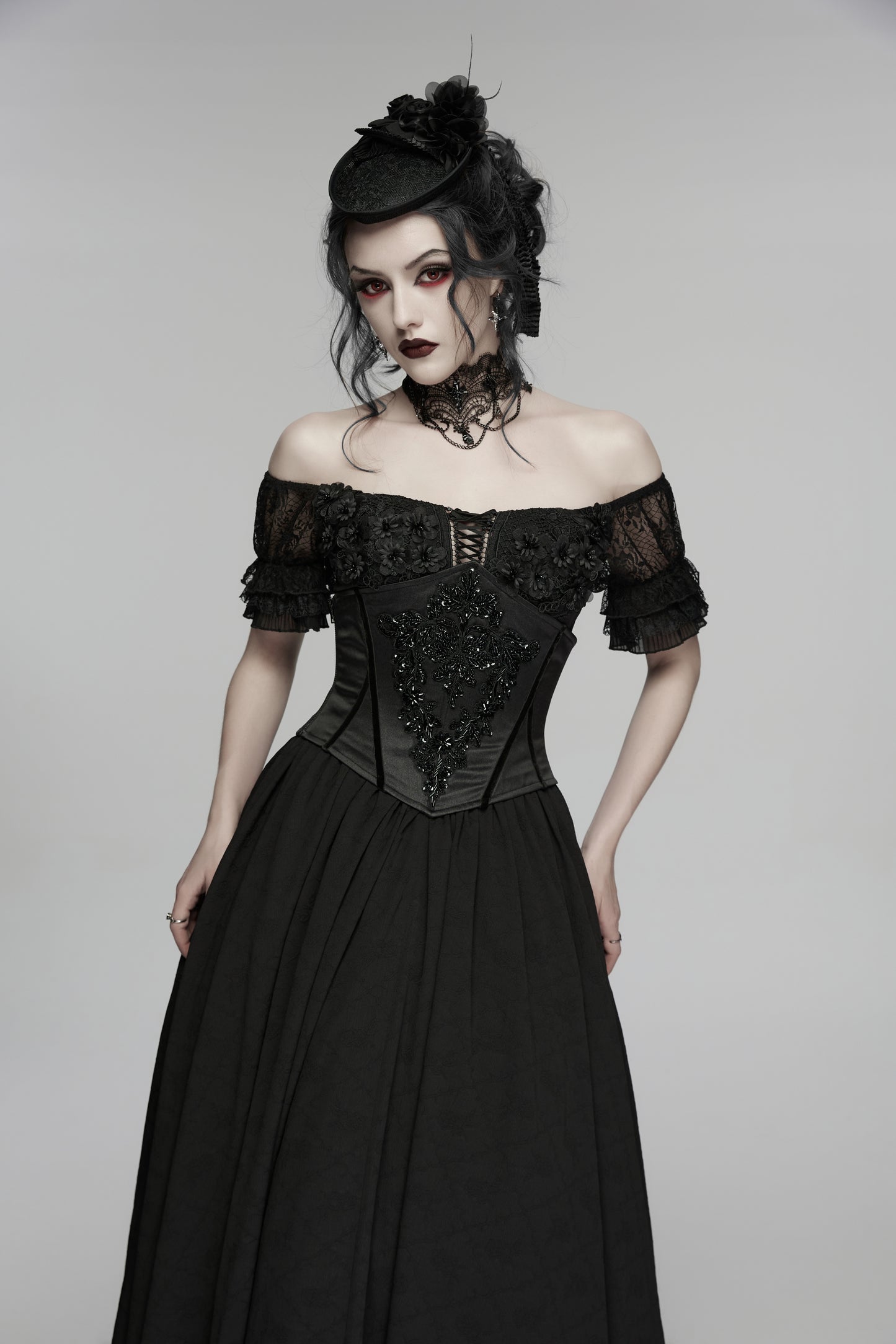 Punk Rave Elspeth Beaded Embroidered Corset