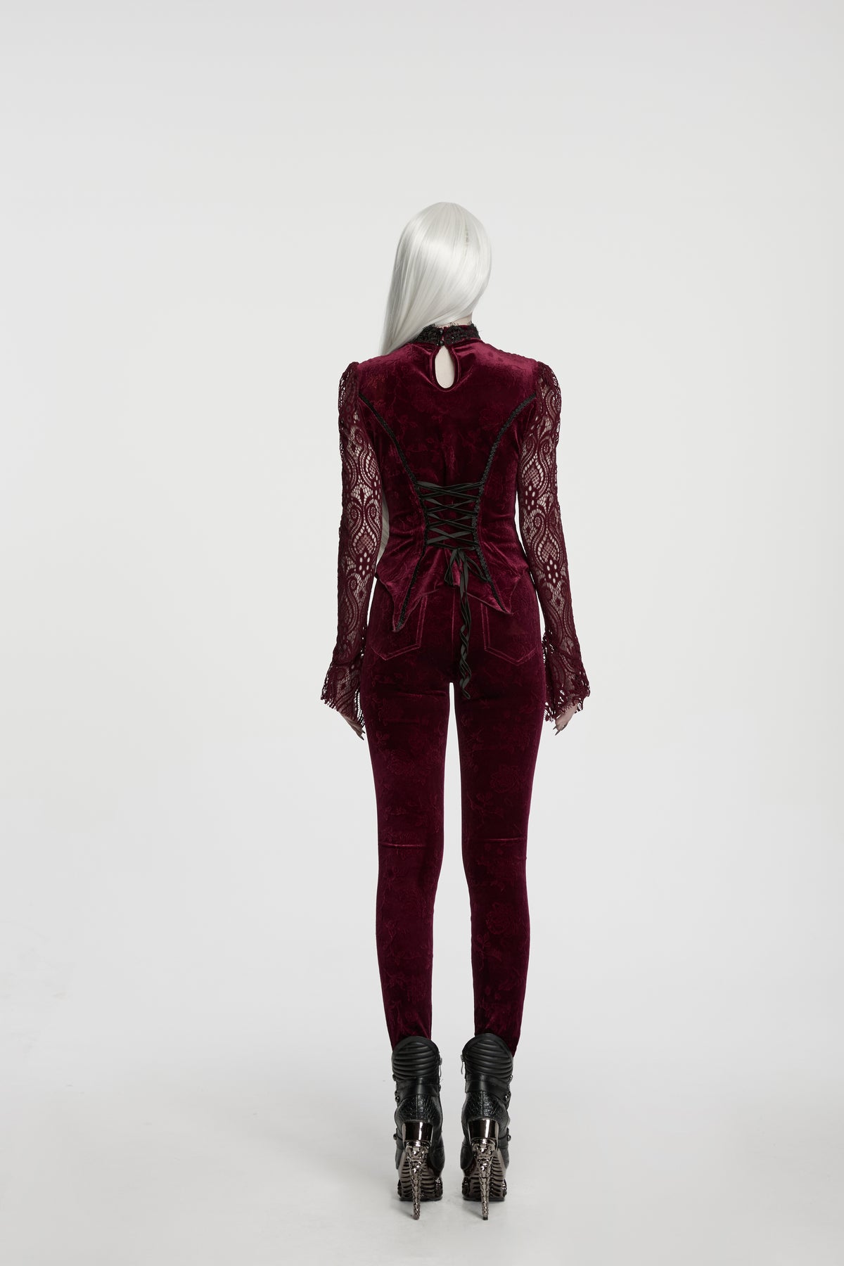 Punk Rave Isolde Embroidered Velvet Leggings