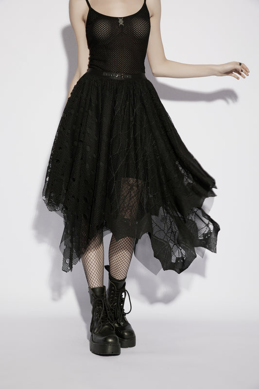Punk Rave Vespera Bat Mesh Skirt