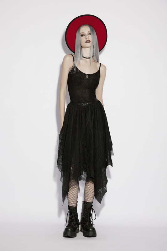 Punk Rave Vespera Bat Mesh Skirt