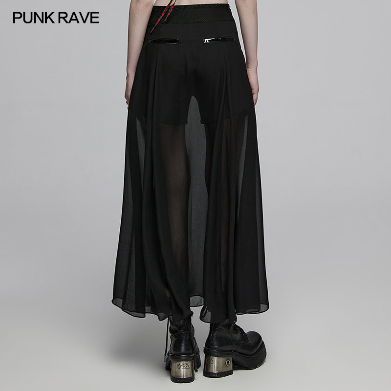 Punk Rave Fallon Chiffon Skirt with Integral Shorts - Kate's Clothing