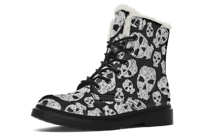 ANTIBrand Ashes to Ashes Fleece Lined Boots – Black & White Skulls