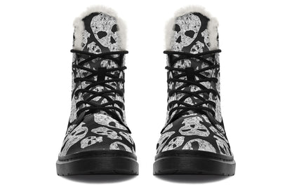ANTIBrand Ashes to Ashes Fleece Lined Boots – Black & White Skulls