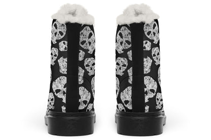 ANTIBrand Ashes to Ashes Fleece Lined Boots – Black & White Skulls