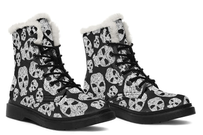 ANTIBrand Ashes to Ashes Fleece Lined Boots – Black & White Skulls