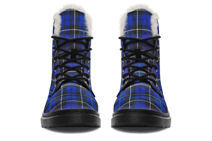 ANTIBrand – Blue Tartan Fleece Lined Boots
