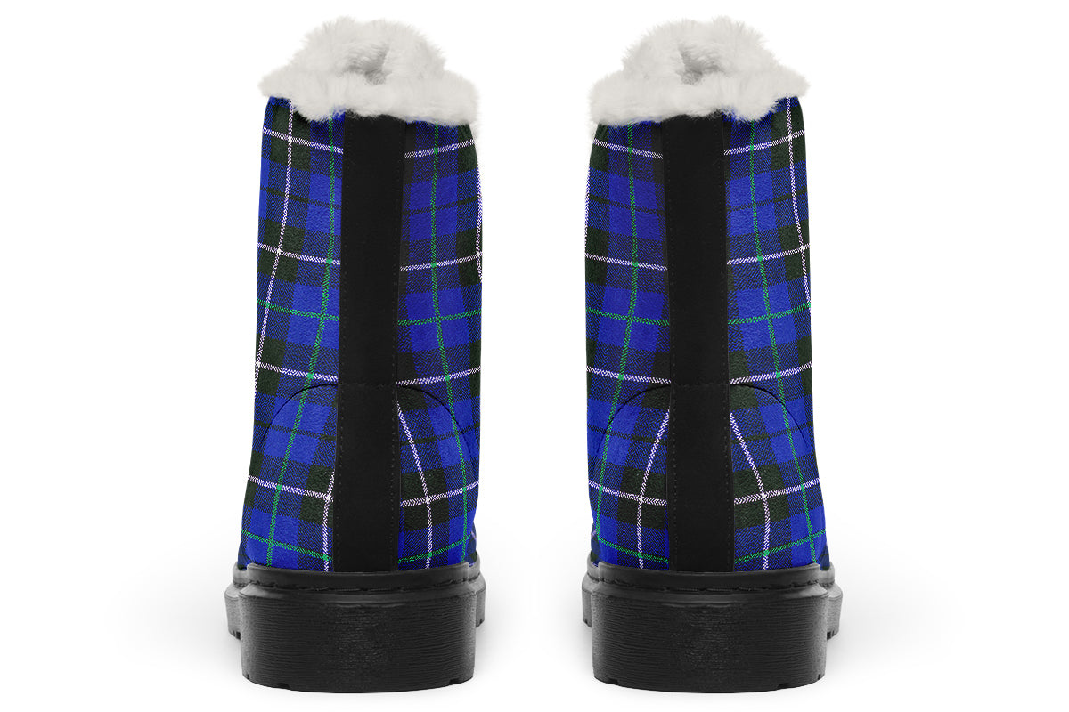ANTIBrand – Blue Tartan Fleece Lined Boots