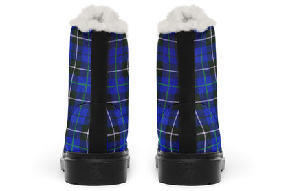 ANTIBrand – Blue Tartan Fleece Lined Boots