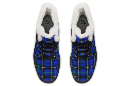 ANTIBrand – Blue Tartan Fleece Lined Boots