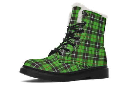 ANTIBrand – Green Tartan Fleece Lined Boots