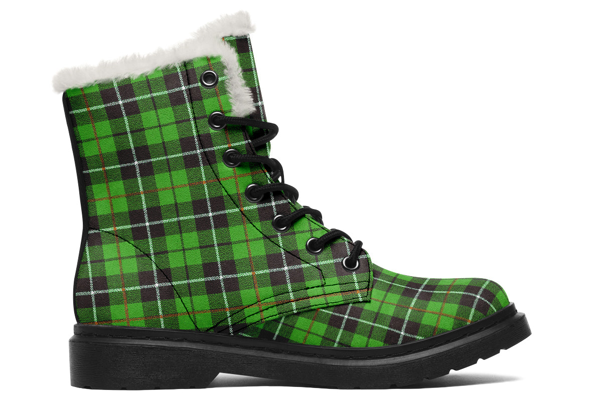 ANTIBrand – Green Tartan Fleece Lined Boots