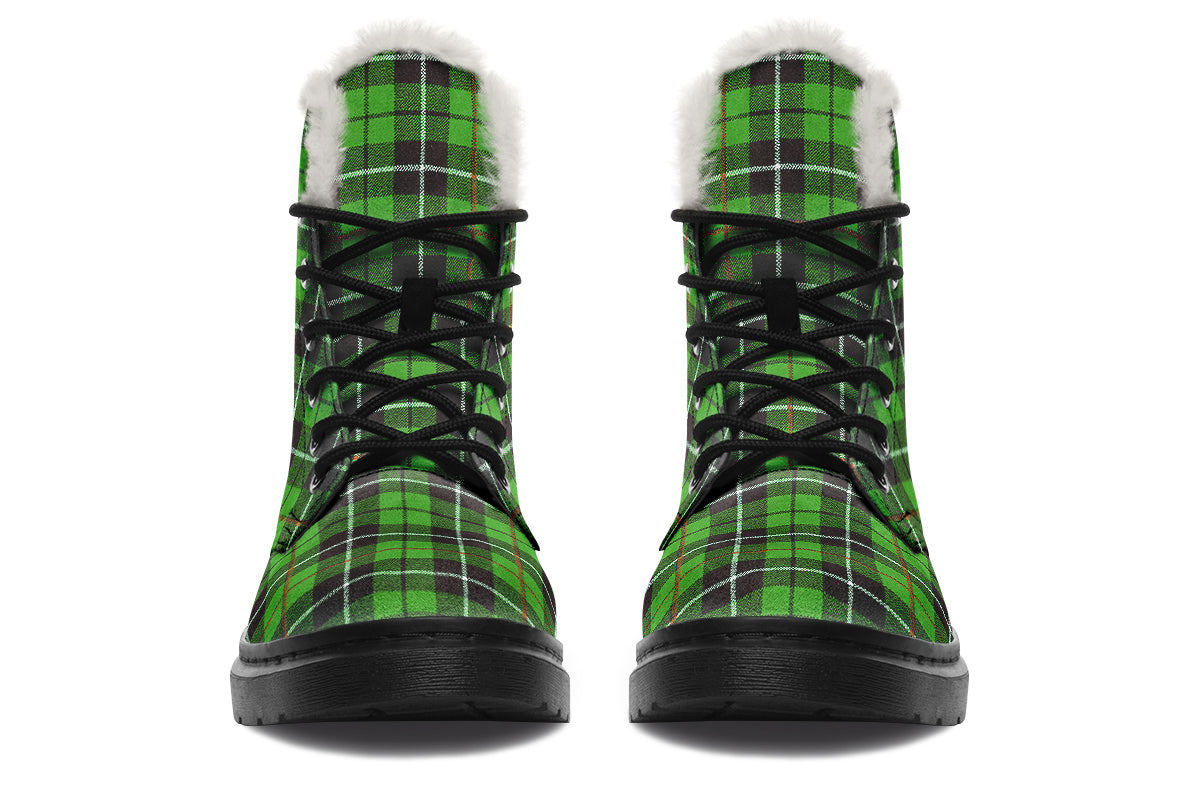 ANTIBrand – Green Tartan Fleece Lined Boots