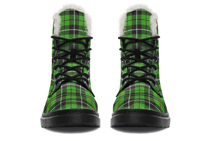 ANTIBrand – Green Tartan Fleece Lined Boots