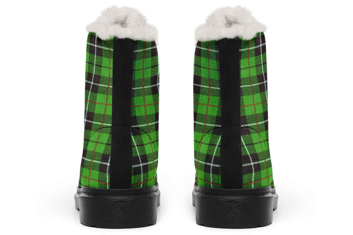 ANTIBrand – Green Tartan Fleece Lined Boots