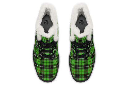 ANTIBrand – Green Tartan Fleece Lined Boots