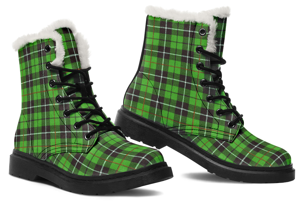 ANTIBrand – Green Tartan Fleece Lined Boots