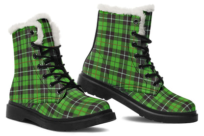 ANTIBrand – Green Tartan Fleece Lined Boots
