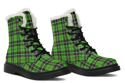 ANTIBrand – Green Tartan Fleece Lined Boots