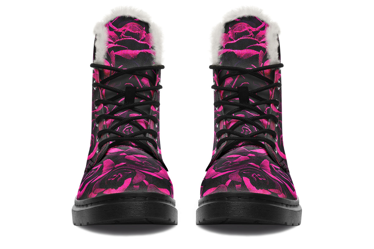 ANTIBrand – Magenta Roses Fleece Lined Boots