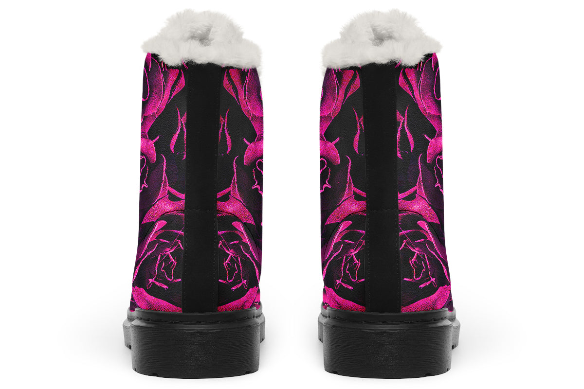 ANTIBrand – Magenta Roses Fleece Lined Boots