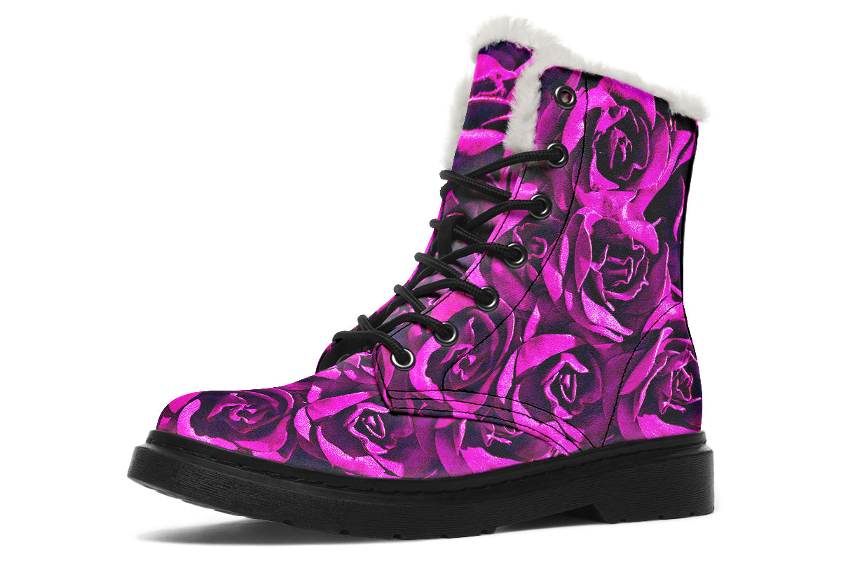 ANTIBrand – Pink Roses Fleece Lined Boots