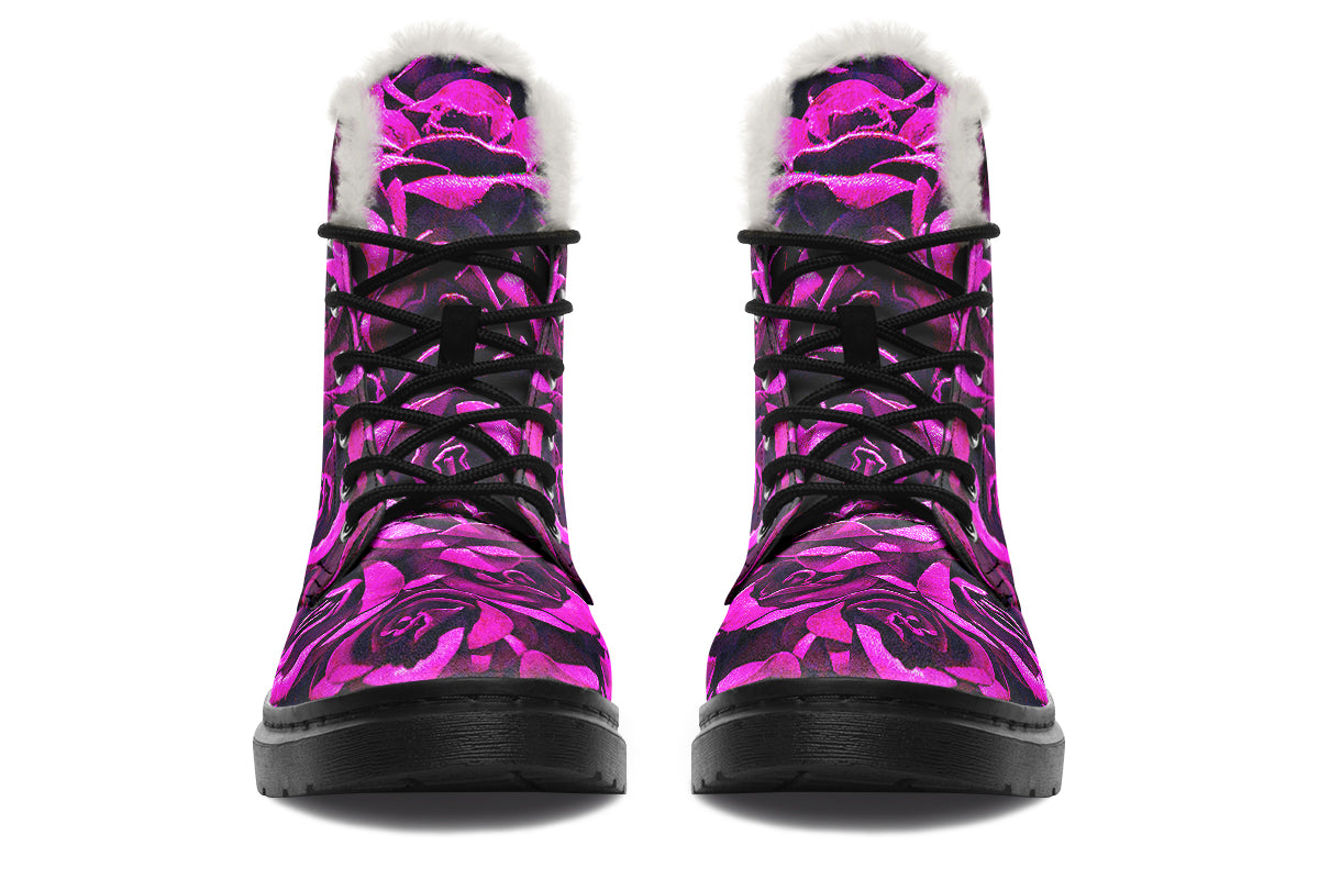 ANTIBrand – Pink Roses Fleece Lined Boots