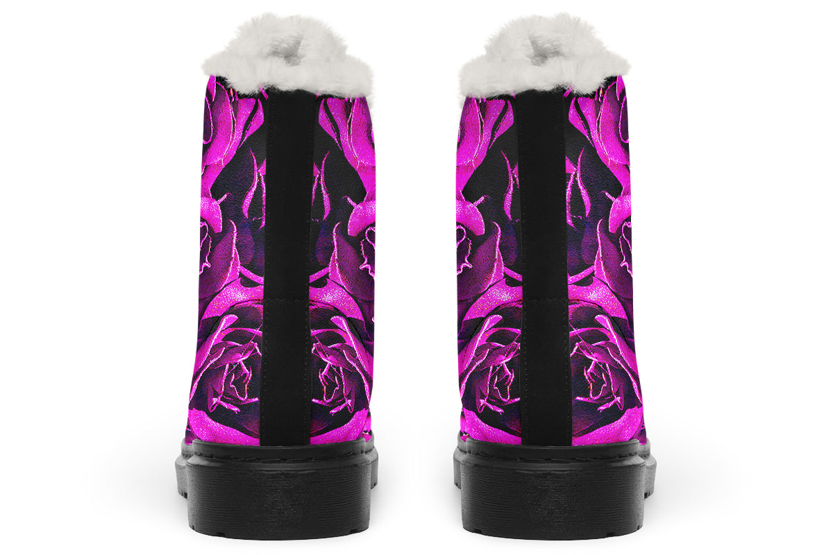 ANTIBrand – Pink Roses Fleece Lined Boots