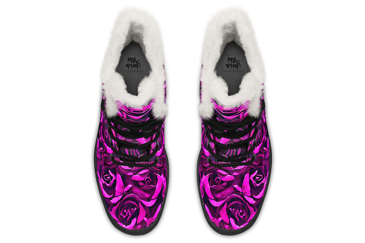 ANTIBrand – Pink Roses Fleece Lined Boots